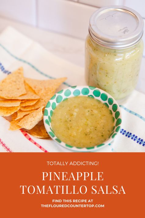 Yellow Tomatillo Recipes, Tomatillo Canning Recipes, Canned Tomatillo Salsa Verde, Pineapple Tomatillo, Tomatillo Recipes, Pineapple Salsa Recipe, Canning Salsa, Roasted Pineapple, Salsa Recipes