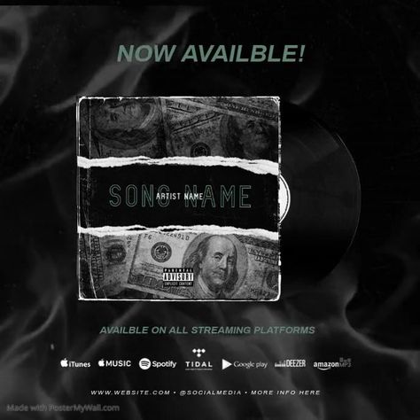 "New Single" NEW ALBUM RELEASE PROMO AD Music Album Design, Album Artwork Cover Art, Template Social Media, Music Album Art, Mixtape Cover, Cover Templates, Album Art Design, Music Album Covers, Cover Art Design