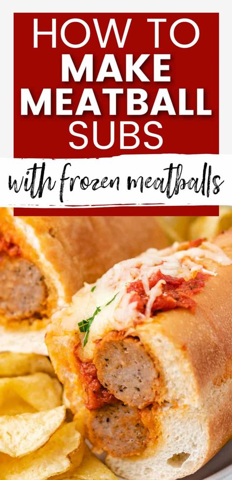 These classic Meatball Subs are the perfect quick and easy weeknight meal. They’re made with buttery sub rolls piled with tender meatballs, marinara, and ooey-gooey mozzarella cheese. Oven Recipes | Sandwich Recipes | Baked Meatball Subs | Meatball Sandwiches | Recipes with Cheese | Recipes with Frozen Meatballs | Recipes With Frozen Meatballs, Easy Meatball Subs, Baked Meatball Subs, Oven Meatballs, Meatballs Marinara, Meatball Sandwich Recipes, Meatball Sub Sandwiches, Frozen Meatball Recipes, Meatball Sandwiches