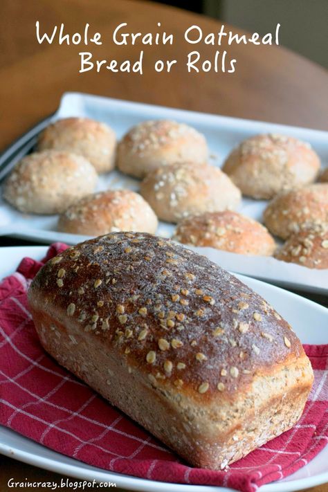 Oatmeal Rolls, Whole Grain Oatmeal, Keto Bread Recipe, Healthy Bread Recipes, Oatmeal Bread, Sweet Rice, Whole Grain Flour, Grain Bread, Yeast Breads