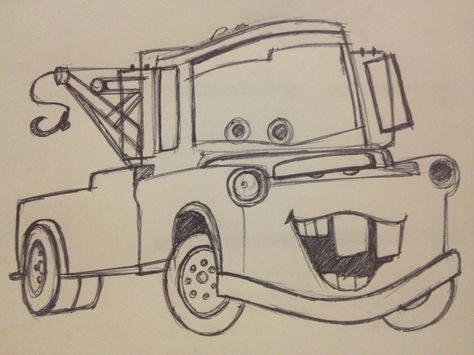 Cars character Drawing Of Lightning Mcqueen, Old Car Drawing Easy, Things To Draw Disney Characters Sketch, Disney Cars Drawing, Abel Drawing, Cars To Draw, Cars Doodle, F1 Car Drawing, Drawing Cartoon Characters Sketches