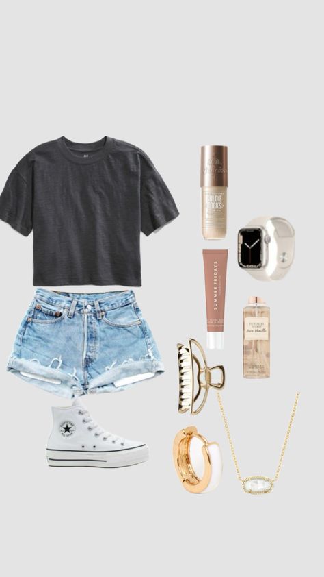 Summer outfit☀️ Lazy Day Outfits, Preppy Summer Outfits, Outfit Inspo Summer, Casual Preppy Outfits, Cute Lazy Day Outfits, Trendy Outfits For Teens, Cute Outfits For School, Cute Preppy Outfits, Trendy Summer Outfits