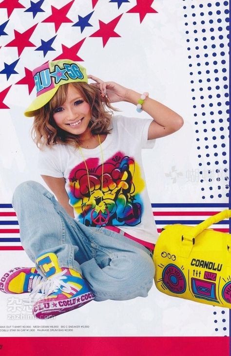 ♡ American Casual Style, Nostalgia Clothing, Japanese Fashion Harajuku, Harajuku Decora, 2000s Japanese Fashion, Kei Visual, Gyaru Fashion, American Casual, Japanese Street Fashion