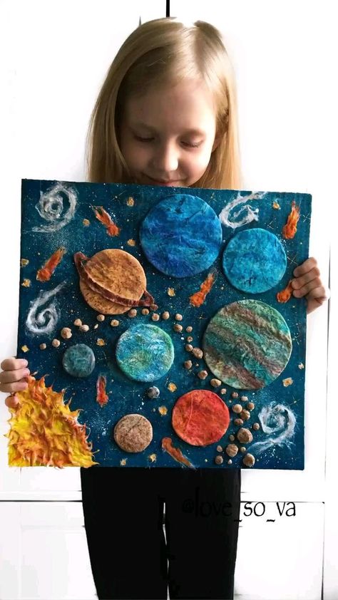 Space Painting For Kids, Solar System Art Projects For Kids, Planets Crafts For Kids, Solar System Painting, Solar System Projects For Kids, Planet Crafts, Solar System Crafts, School Kids Crafts, Planet For Kids