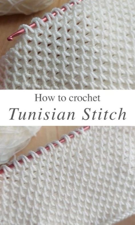 Tunisian Crochet Blanket, Pola Macrame, Tunisian Crochet Patterns, Crochet Stitches Guide, Tunisian Crochet Stitches, Crochet Stitches For Blankets, Crochet Stitches Free, Crochet Blanket Designs, Easy Crochet Stitches