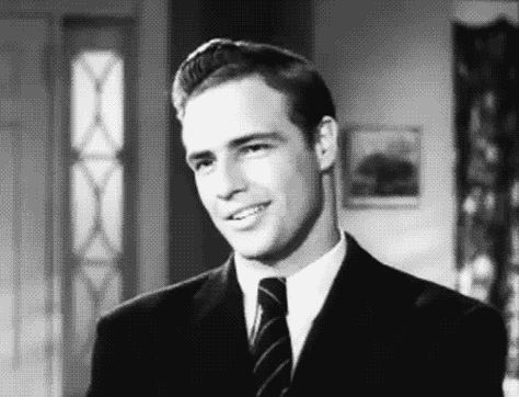 Marlon Brandon #gif | #mitomaniaco Marlin Brando, Marlon Brando 50s, Marlon Brando Eye Roll, Marlon Brando Smile, Marlon Brando Children, Marlon Brando Movies, Marlon Brando Leather Jacket, Long Haired Men, Don Vito Corleone