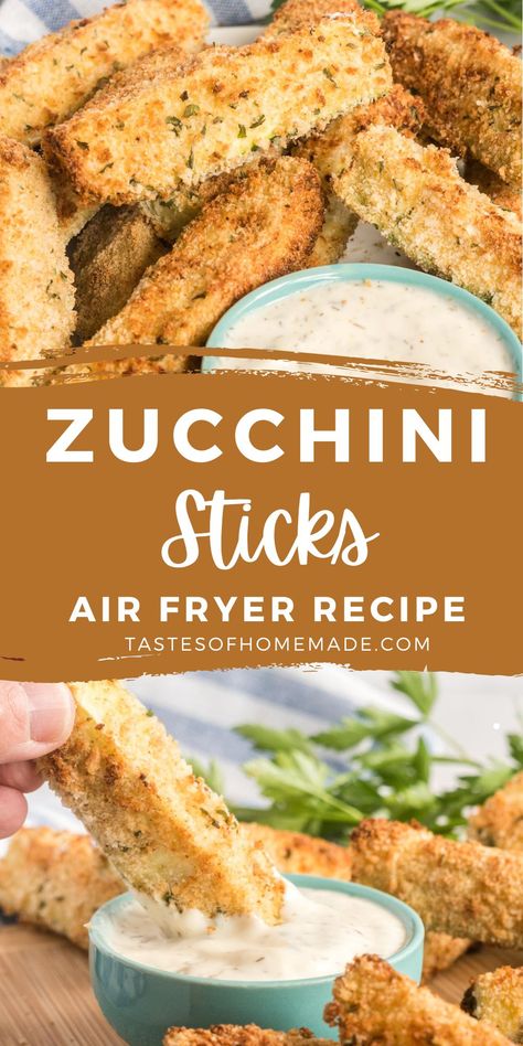 These zucchini sticks are a great option for your next appetizer platter.   Coated in seasoned breadcrumbs and air fried, they are crunchy on the outside and soft on the inside.  Serve with your favourite dip and enjoy. Air Fried Zucchini Sticks, Shredded Zucchini Recipes, Zucchini Sticks Recipes, Fried Zucchini Sticks, Canned Zucchini, Air Fryer Zucchini, Appetizer Platter, Zucchini Sticks, Pasta Chips