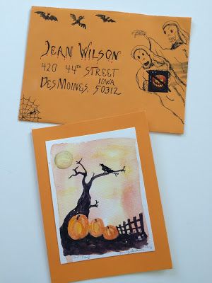 Halloween Envelope Art, Stationary Station, Snail Mail Diy, Halloween Envelope, Pretty Mail, Halloween Calligraphy, Halloween Mail, Spooky Letters, Decorative Envelopes