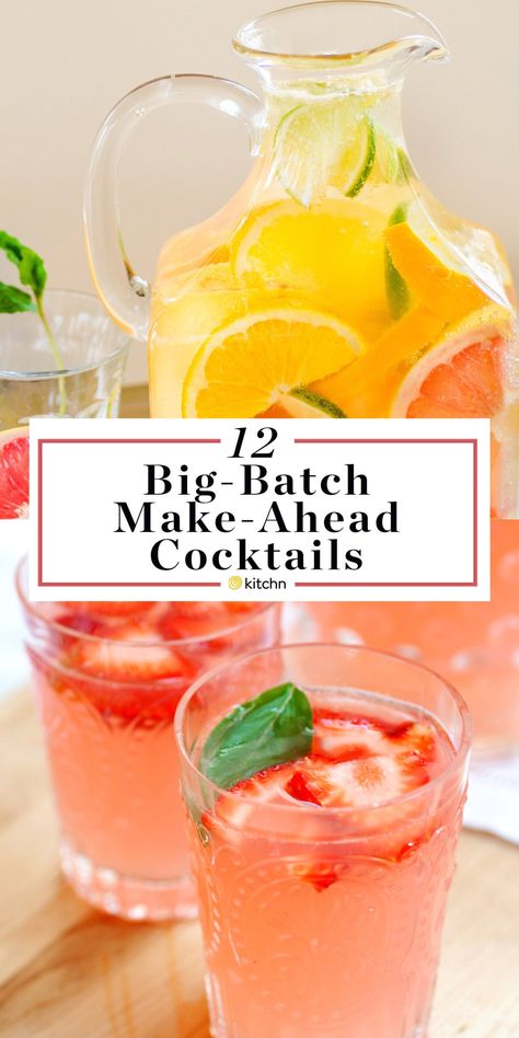 Batch Cocktail Recipe, Pitcher Cocktails, Pitcher Drinks, Summer Drinks Alcohol, Party Drinks Alcohol, Batch Cocktails, Drink Tags, Vodka Cocktail, Ideas For Parties