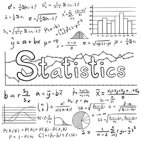 Statistics Drawing, Doodle Handwriting, Statistics Notes, Math Doodles, Statistics Math, Project Cover Page, Sketch Notes, Diy Notebook, Binder Covers