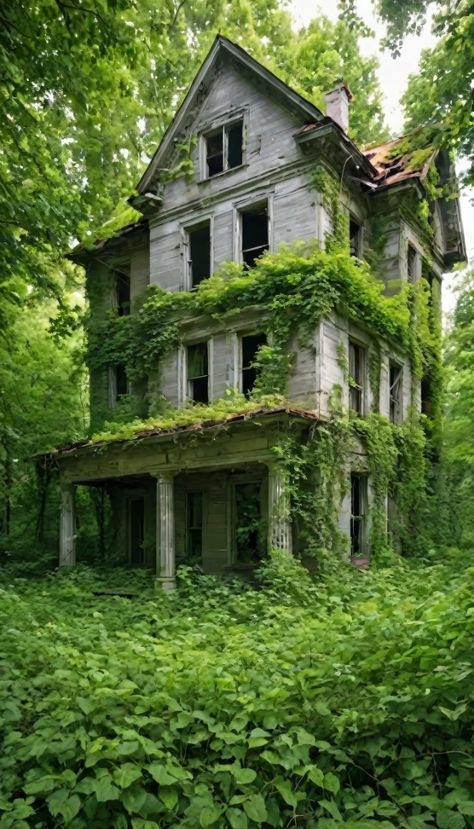 Abandoned Houses In The Woods, Abandoned Places Aesthetic, Creepy Old Houses, Abandoned Place, Old Abandoned Buildings, Derelict Buildings, Abandoned Property, Witch Bottles, Creepy Houses