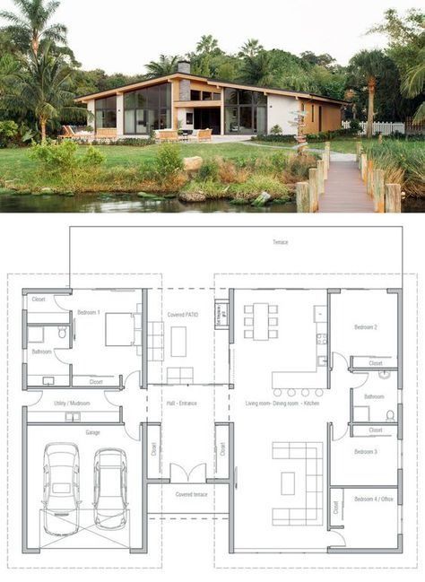 Dogtrot House Plans, Dog Trot House Plans, Dog Trot House, House Plans Modern, Casa Country, Plans Modern, Modern House Plan, House Blueprints, Barn House Plans