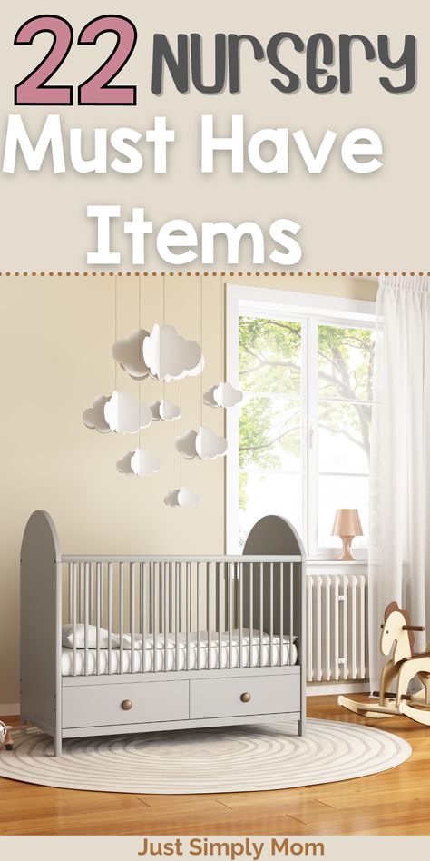 22 Nursery Must Haves for Your Baby's Room - Just Simply Mom Nursery Must Haves, Neutral Nursery Rooms, Nursery Layout, Newborn Nursery, Machine Video, Baby Room Furniture, Baby Necessities, Sound Machine, Baby Prep