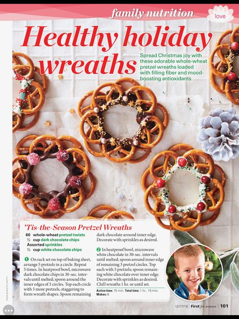 Pretzel Wreaths, Pretzel Wreath, Christmas Snacks Easy, Easy Cupcakes Decoration, Seasoned Pretzels, Christmas Pretzels, Holiday Cupcakes, Christmas Food Gifts, Easy Cupcakes