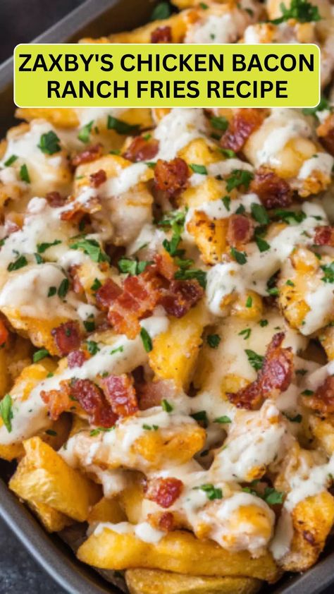 Zaxby’s Chicken Bacon Ranch Fries Recipe – Cravefuly Chicken Bacon Ranch Loaded Fries, Chicken Bacon Ranch Fries, Bacon Ranch Fries, Ranch Fries, Roasted Green Chili, Nashville Chicken, Crispy Fries, Bacon Fries, Creamy Ranch