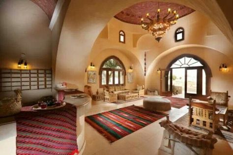 Hotel in Egypt.. exquisite interior design! Islamic Interior Design, Egyptian Home Decor, Sweet Home Design, Western Desert, Moroccan Interiors, Architecture Design Drawing, Apartment Rental, Vernacular Architecture, Dome House