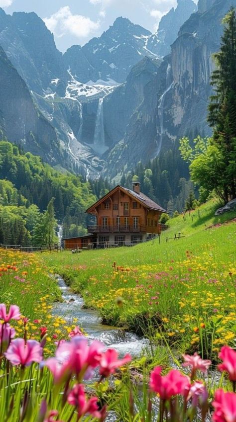 Most Beautiful Landscapes In The World, Natural Places Beautiful, Beautiful Mountain Homes, Home In Mountains, House On Mountain, House In Mountains, Houses In The Mountains, Places Mountains, Mountains Pictures