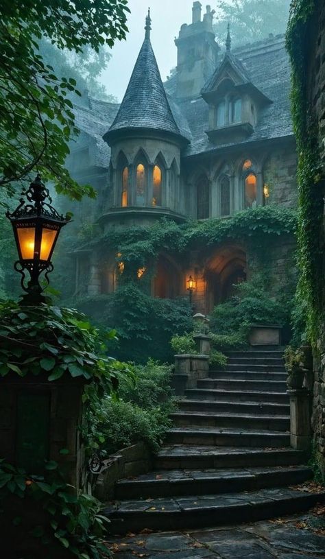 Victorian Mansions Exterior, Gothic Victorian Architecture, Turret House Plans, Victorian Homes Aesthetic, Fantasy Cottage Interior, Gothic Castle Aesthetic, Mansion In The Woods, Victorian Manor House, Castle Turret