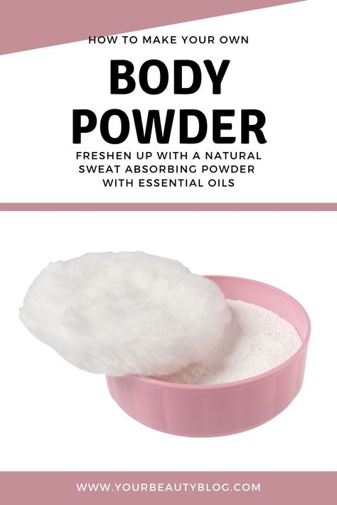 Body Butter With Arrowroot Powder, Diy Body Powder Puff, Homemade Body Powder Recipes, Dusting Powder Diy, Body Powder Recipe, Body Powder Diy, Arrowroot Powder Recipes, Diy Body Powder Recipes, Diy Bath Powder