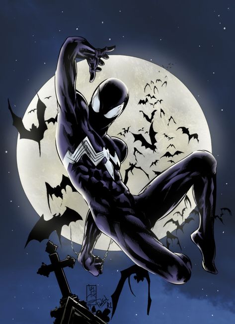 Spider-Man Black Suit (Colors only) by RenanLino on DeviantArt Wallpaper Spider Man, Spiderman Noir, Xman Marvel, Spiderman Black, Art Spiderman, Spiderman Comic Art, Symbiote Spiderman, Venom Spiderman, Image Spiderman