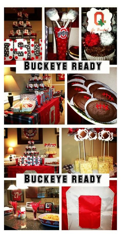 Ohio State Football Party, College Cupcakes, Ohio State Rooms, Ohio State Crafts, Ohio State Baby, Buckeye Football, Ohio State College, University Party, Buckeye Baby