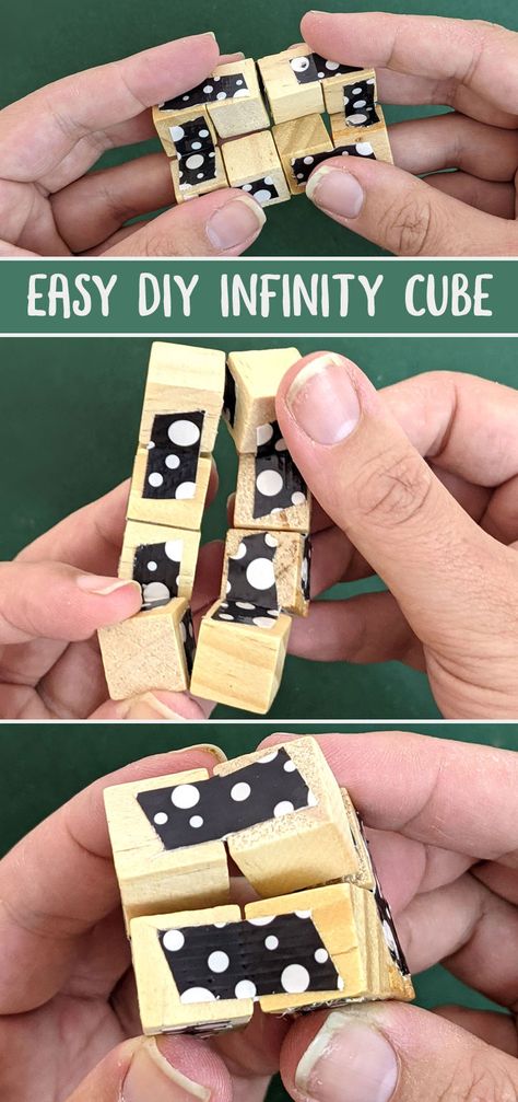 Infinity Cube Diy Wood, Infinite Cube Diy, Diy Middle School Crafts, Diy Game Crafts, Wood Cubes Crafts, Diy Gifts For Teen Boys, Diy Games For Teens, Diy Fidget Toys How To Make, Diy Fidgets For Kids