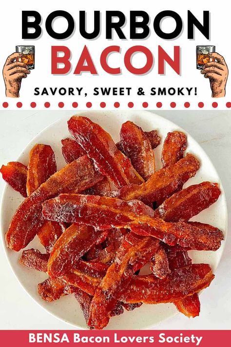 Flavored Bacon Recipes, Baked Bacon In The Oven, Unique Bacon Recipes, Battered Bacon, Donkey Sauce, Candied Bacon Recipe, Simple Appetizers, Bourbon Bacon, Brown Sugar Bacon