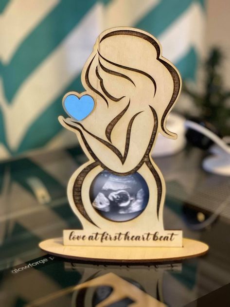 Sonogram Picture Frame, Ultrasound Picture Frame, Lézervágott Fa, Diy Laser Engraver, Sonogram Pictures, Cutout Frame, Wood Laser Ideas, Laser Cut Decor, Engraving Ideas