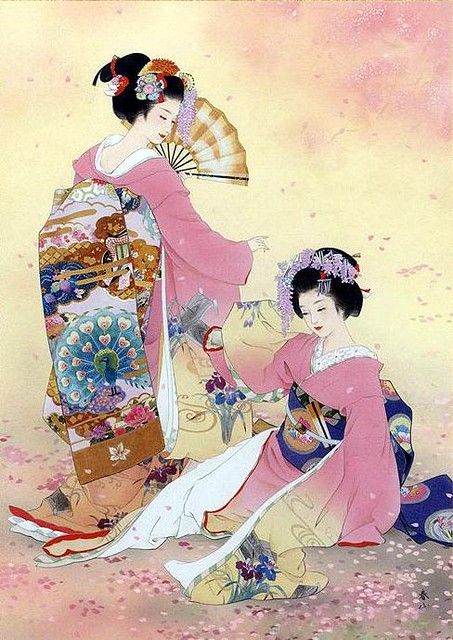 Art Geisha, Geisha Art, Kimono Design, Traditional Japanese Art, Eastern Art, Design Master, Art Japonais, Cross Paintings, Arte Popular