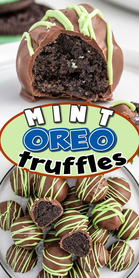 Mint Oreo Truffles, Mint Desserts, Oreo Truffles Recipe, Oreo Dessert Recipes, Homemade Truffles, Mint Oreo, Truffles Recipe, Oreo Recipes, Candy Recipes Homemade