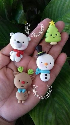 Fimo Kawaii, Kawaii Collection, Food Kawaii, Kids Clay, Polymer Clay Ornaments, Christmas Clay, Tanah Liat, Polymer Clay Christmas, Polymer Clay Diy