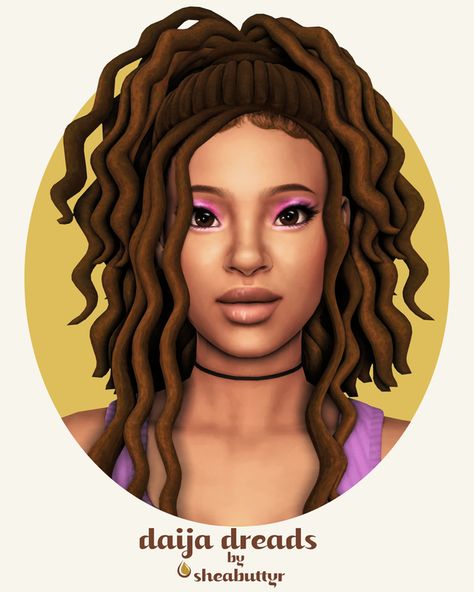 daija dreads | sheabuttyr on Patreon Sims 4 Afro Hair, Cottage Fashion, Sims 4 Black Hair, 4 Braids, Pelo Sims, Sims 4 Mm Cc, Sims 4 Cc Folder, Sims 4 Characters, Sims 4 Mm