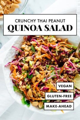 Peanut Quinoa Salad, Salad Macaroni, Salad Quinoa, Quinoa Salad Recipe, Thai Peanut, Vegetarian Cabbage, Salad Pasta, Quinoa Salad Recipes, Snow Peas