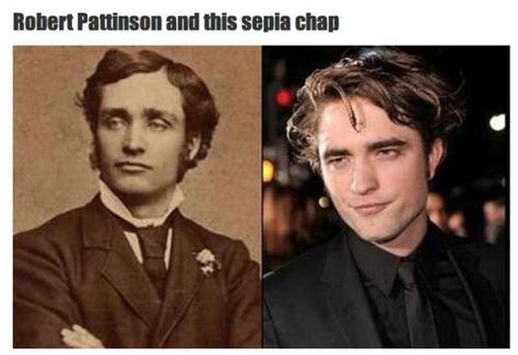 Robert Pattinson and This Anonymous Gent Share the Same Swagger and Look Robert Pattinson, Humour, Look Alikes, Famous Historical Figures, Historical People, Celebrity Look Alike, John Travolta, Matthew Mcconaughey, Celebrity Look