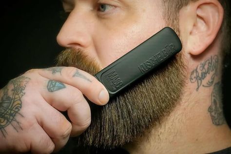 Best Beard Straightener: 11 Beard Straighteners For A Smooth, Silky Beard https://mensgear.net/best-beard-straightener Heated Brush, Beard Straightener, Curly Beard, Beard Straightening, Bald With Beard, Straightening Comb, Beard Conditioner, Beard Brush, Short Beard