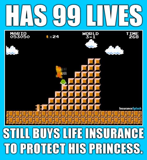 Even Super Mario knows he isn't invincible. Life Insurance Humor, Life Insurance Marketing Ideas, Insurance Humor, Facebook Ideas, Life Insurance Marketing, Insurance Marketing, Term Insurance, Life Insurance Quotes, Farmers Insurance