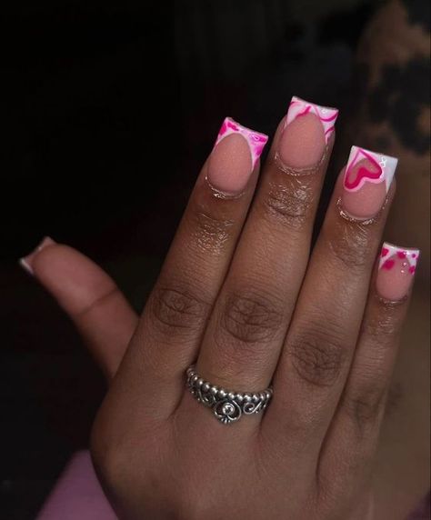 Acrylic Toe Nails, Acrylic Nail Set, Hard Nails, Colored Acrylic Nails, Girly Acrylic Nails, French Tip Acrylic Nails, Her Nails, French Acrylic Nails, Short Square Acrylic Nails