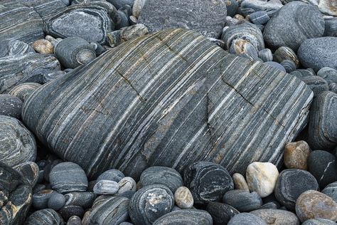 Metamorphic Rocks - How They're Made and How They Look Geology Rocks Mineral, Rock Identification, Rock Tumbling, Rock Hunting, Rocks And Fossils, Geology Rocks, Rock Types, Rock And Pebbles, Metamorphic Rocks