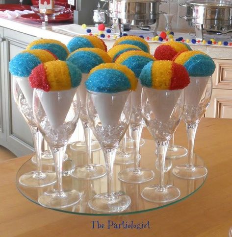 Snow cone cupcakes at a circus birthday party Circus Themed Desserts, Carnival Cupcake Ideas, Carnival Theme Food, Carnival Baby Showers, Cone Cupcakes, Carnival Birthday Party Theme, Circus Carnival Party, Sno Cones, Carnival Food