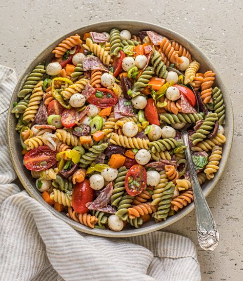 Colourful Pasta Recipes, Colourful Pasta Salad, Coloured Pasta Recipes, Rainbow Pasta Recipe, Colorful Pasta Salad, Colorful Pasta Recipe, Colored Pasta Recipes, Tricolor Pasta Recipes, Italian Noodle Salad