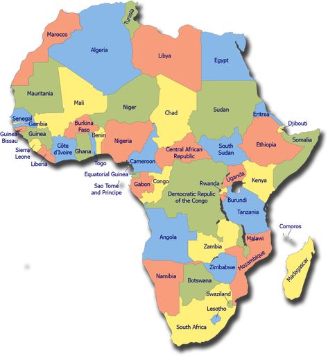 Africa Countries Map, Countries Of Africa, Map Of Africa With Countries, Map Of Africa Art, World Map Africa, Africa Map Art, Africa Continent Map, Maps Of Africa, Map Of Continents