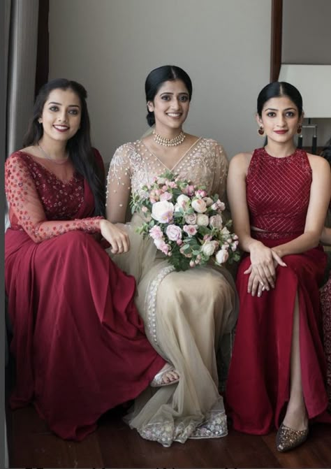 Bridesmaid Dresses For Reception, Brides Maids Dress Styles Kerala, Bride Sisters Dress, Cousins Dress Code For Kerala Wedding, Brides Maids Outfit, Kerala Bridesmaid Dresses, Dress Code For Kerala Wedding, Bridesmaid Dresses Kerala Christian, Brides Sister Dress