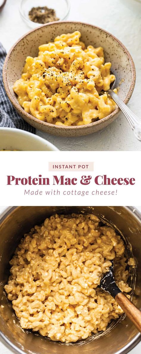 Crockpot Protein Mac And Cheese, Bariatric Mac And Cheese, Instant Pot Protein Mac And Cheese, Healthy Crock Pot Mac And Cheese, Easy High Protein Instant Pot Recipes, Instant Pot Panera Mac And Cheese, Instant Pot Cottage Cheese, Protein Mac And Cheese Recipe, Instant Pot Recipes Protein