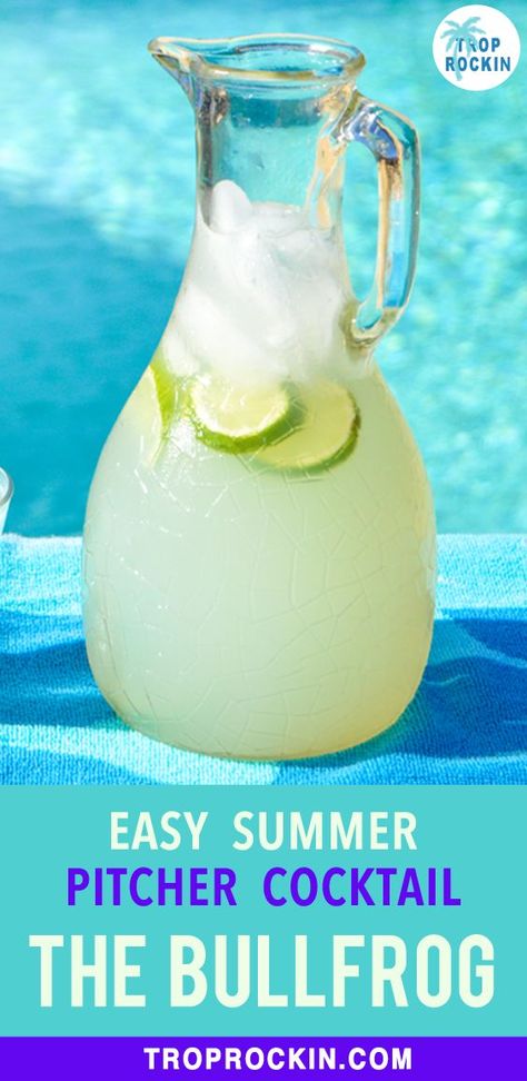 Margaritas, Bullfrog Drink, Summer Pitcher Drinks, Summer Pitcher Cocktails, Pitcher Drink Recipes, Summer Vodka Drinks, Pool Party Drinks, Cocktails Vodka, Pitcher Drinks