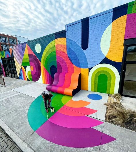 Artistic collaboration:: Jessie Unterhalter and Katey Truhn | 》》Legs and lines《《 . . . #interiordesign #murals | Instagram Abstract Mural, Garden Mural, Living Walls, School Murals, 2023 Photo, Colorful Murals, Wall Murals Painted, Georgia Usa, Artistic Installation