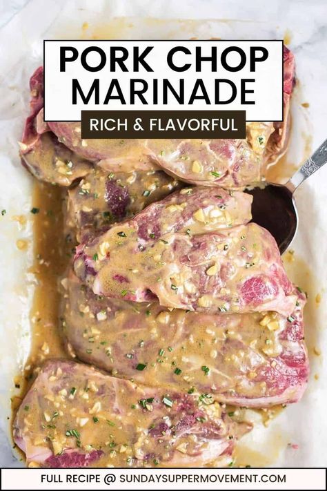 Homemade Pork Chop Marinade, Pork Loin Chop Marinade Recipes, Marinade For Boneless Pork Chops, Boneless Pork Chop Marinade For Grill, How To Marinate Pork Chops, Porkchop Marinade Recipes Sauces, Bone In Pork Chop Marinade, Pork Chop Marinade Baked, Quick Pork Chop Marinade