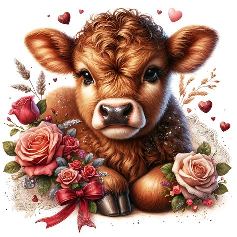 Sublimation Gifts, Baby Flower Crown, Cow Clipart, Baby Highland Cow, Cow Png, Cows Funny, Baby Cows, Girl Clipart, Cute Cows