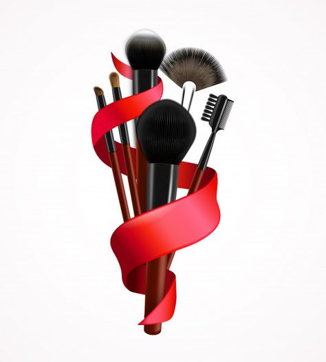 Realistic make up brushes composition Fr... | Free Vector #Freepik #freevector #ribbon 3d Composition, Hygiene Kit, Beauty Logo Makeup, Makeup Backgrounds, Makeup Wall Art, Makeup Logo Design, Makeup Illustration, Zestaw Ikon, Makeup Wallpapers