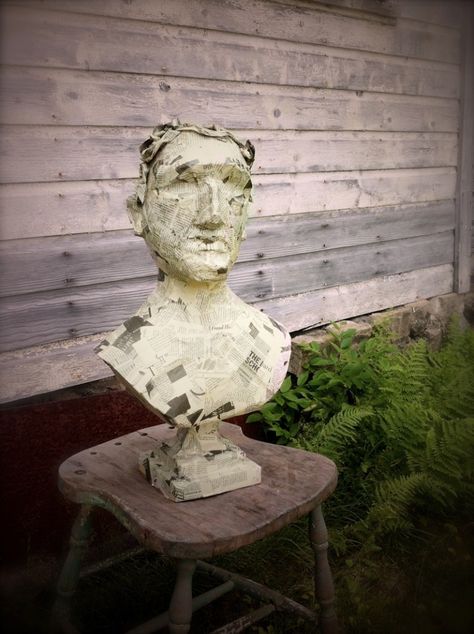 Paper Mache Bust, Paper Bouquet Diy, Bored Art, Paper Mache Projects, Art Examples, Ann Wood, Paper Mache Clay, Mask Painting, Paper Mache Art