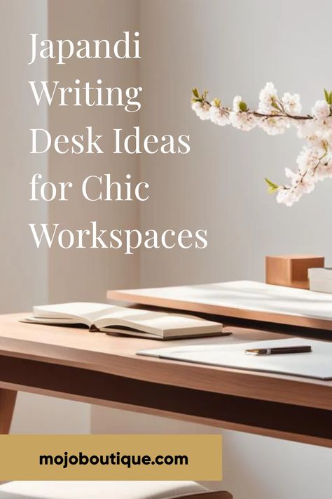 Discover chic Japandi writing desk ideas to elevate your workspace with a blend of minimalist and functional design. Find your style with us! Japandi Bedroom With Desk, Writing Desk Ideas, Japandi Workspace, Chic Workspace, Japandi Bedroom, Japandi Interior Design, Japanese Minimalism, Japandi Style, Desk Ideas